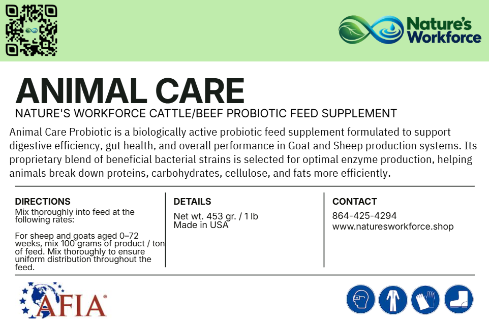 Nature's Workforce Goat & Sheep Probiotic Supplement
