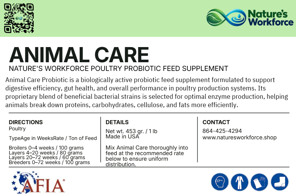 Nature's Workforce Poultry Probiotic Supplement