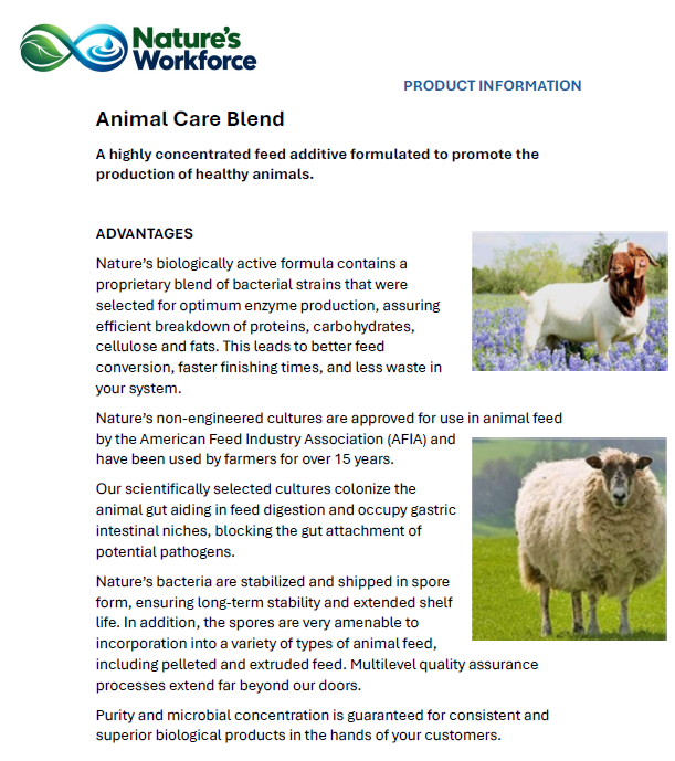 Nature's Workforce Goat & Sheep Probiotic Supplement
